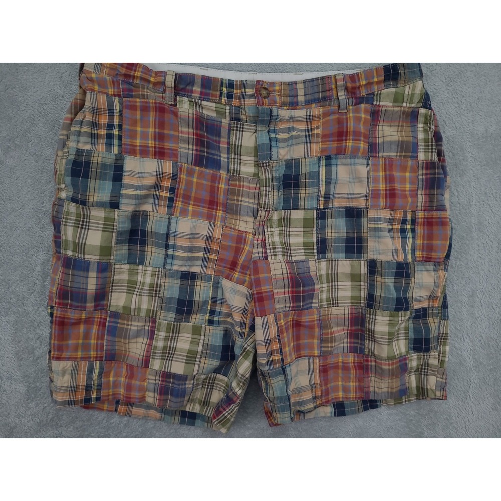 Jos. A. Bank Madras Plaid Patchwork Men's Shorts 40 Waist Preppy College Chino